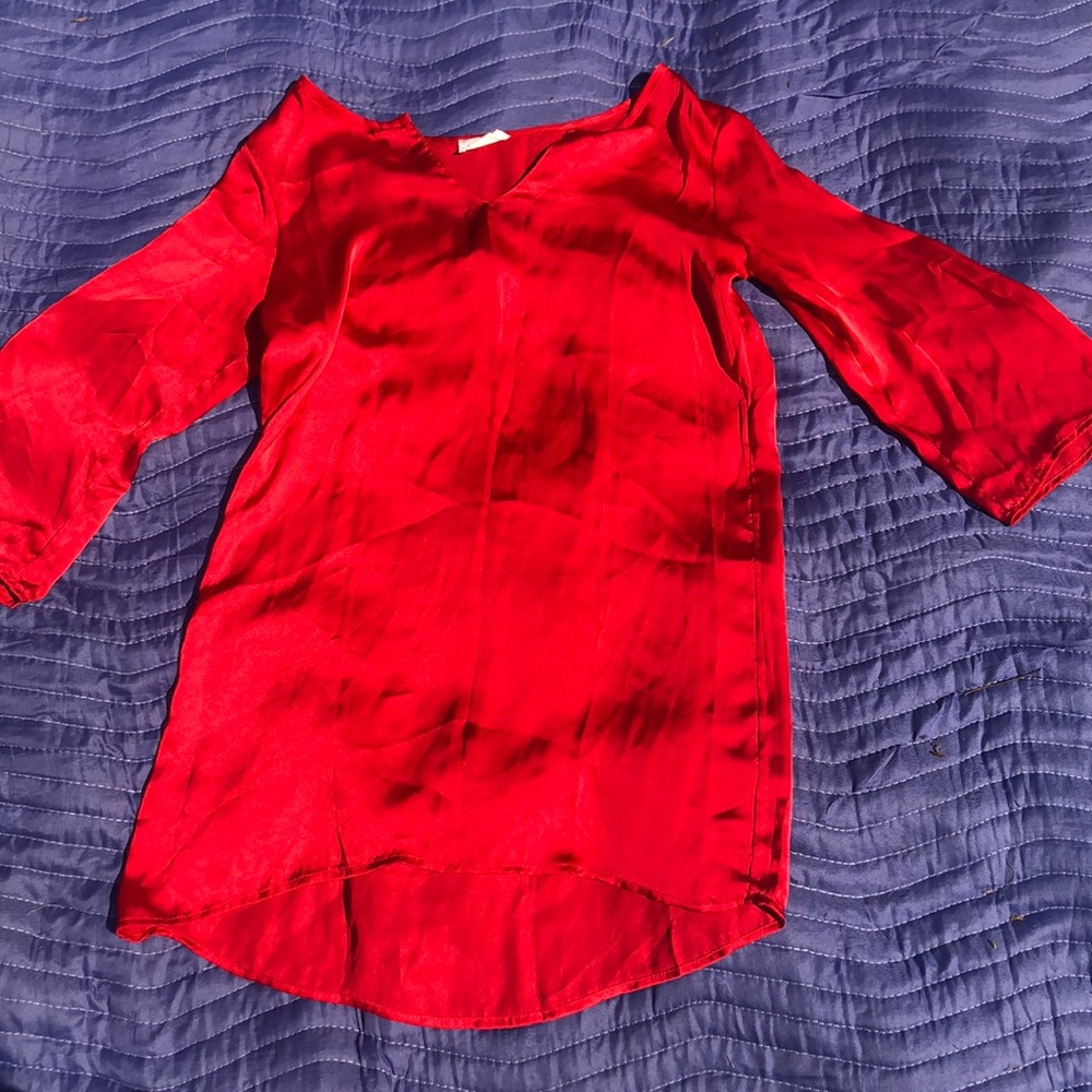 Red silk dress